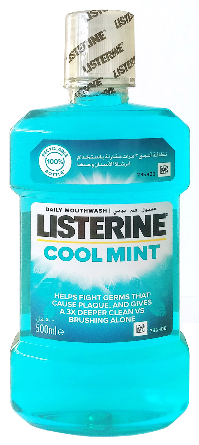 Ополаскиватель для полости рта Listerine Cool Mint Свежая мята 500 мл спрей освежитель полости рта смайлин мята лимон 15 мл 6914845
