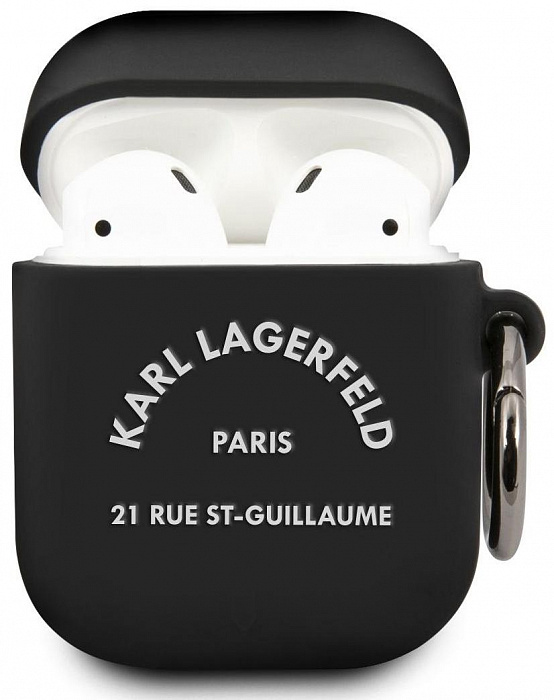 фото Чехол karl lagerfeld silicone case (klaca2silrsgbk) для airpods black