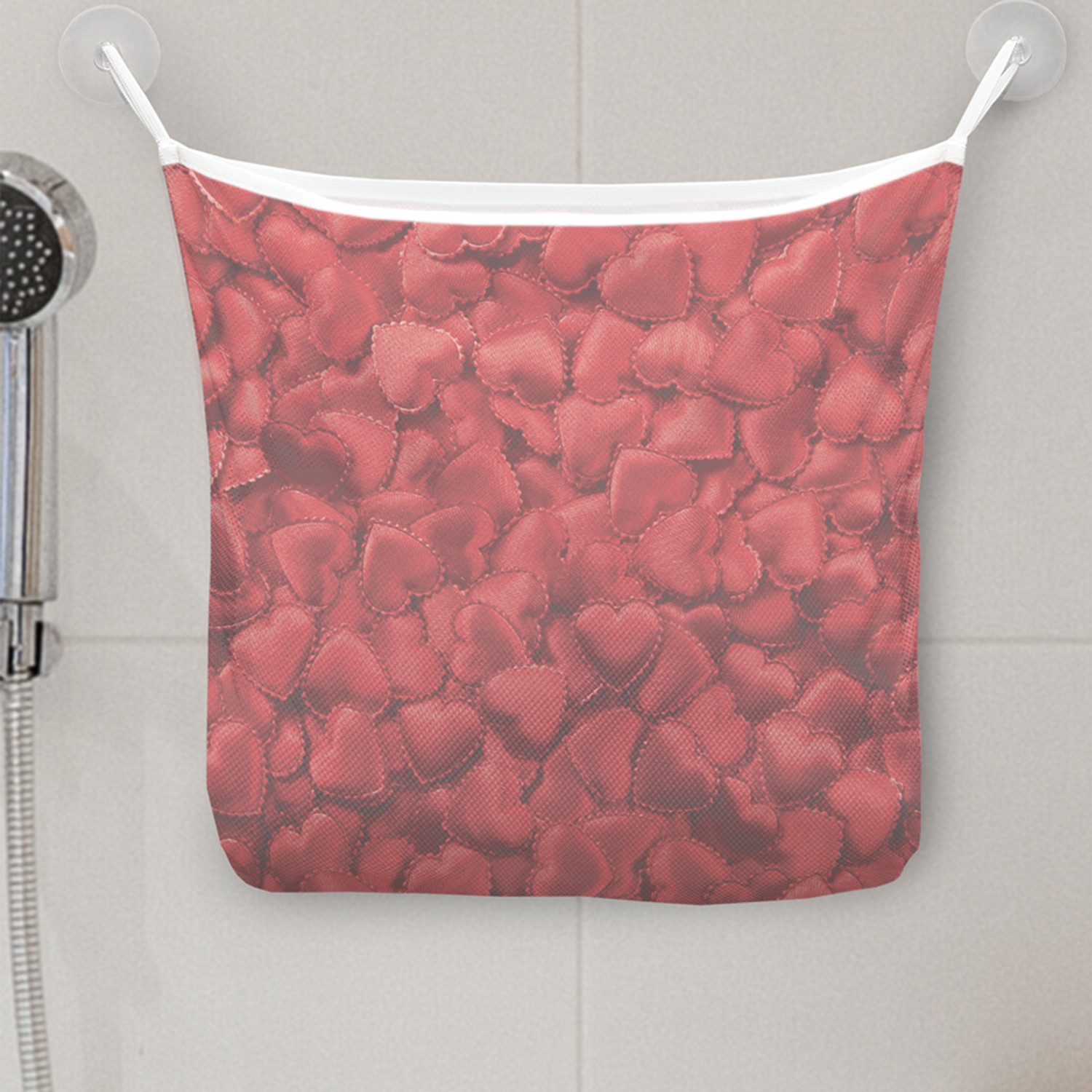 

Сетка для игрушек в ванну JoyArty Ажурные сердечки на присосках 39x33 см, Красный, Ажурные сердечки