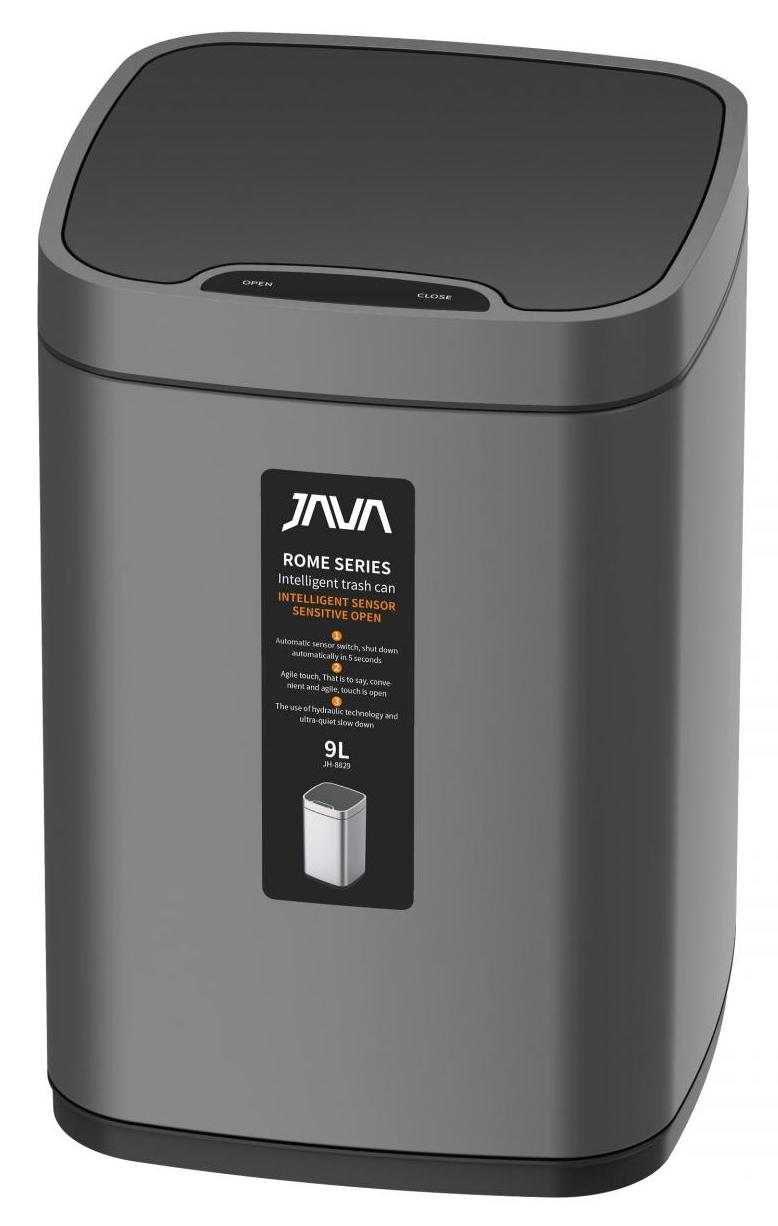 

Java Мусорное ведро Java S-883-9Q сенсорное квадратное 9 л графит