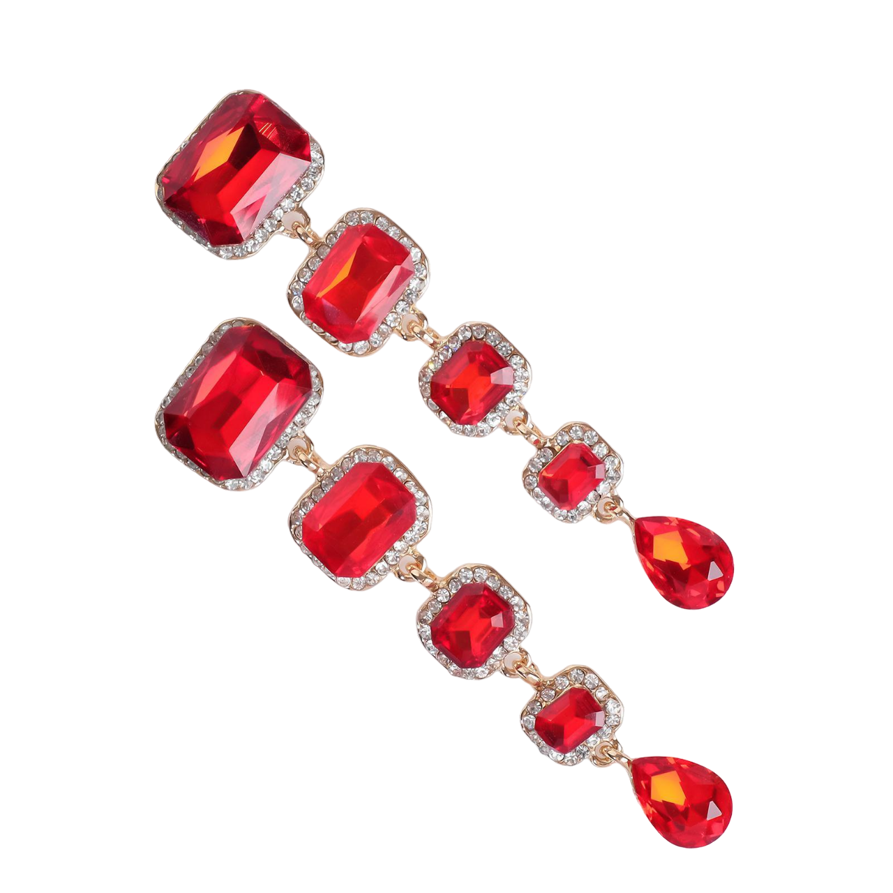 

Серьги подвески из бижутерного сплава Queen Fair, стразы/стекло