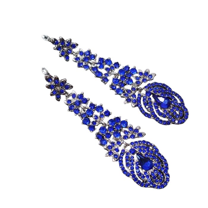 

Серьги подвески из бижутерного сплава Queen Fair, стразы