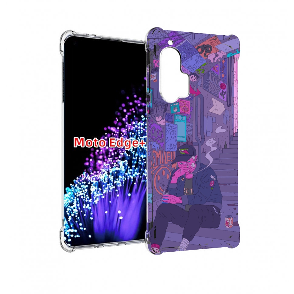 

Чехол MyPads парень в подъезде мультик для Motorola Edge+ Plus, Прозрачный, Tocco