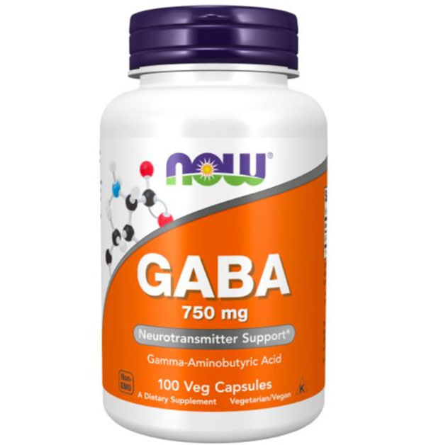 Гамма - аминомасляная кислота  GABA 750 мг NOW Foods 100 вег капсул