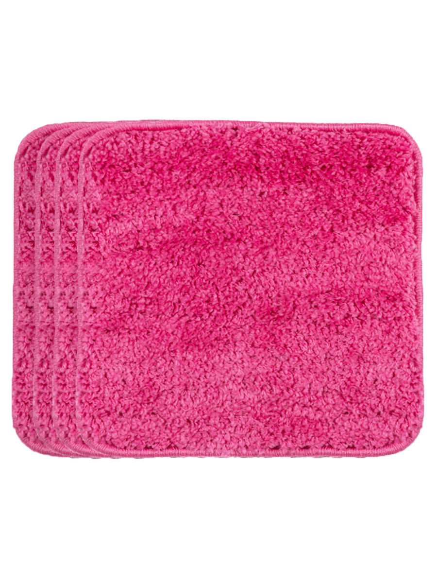 фото Набор из 4-х табуретников kamalak tekstil shaggy квадратный розовый 35х35