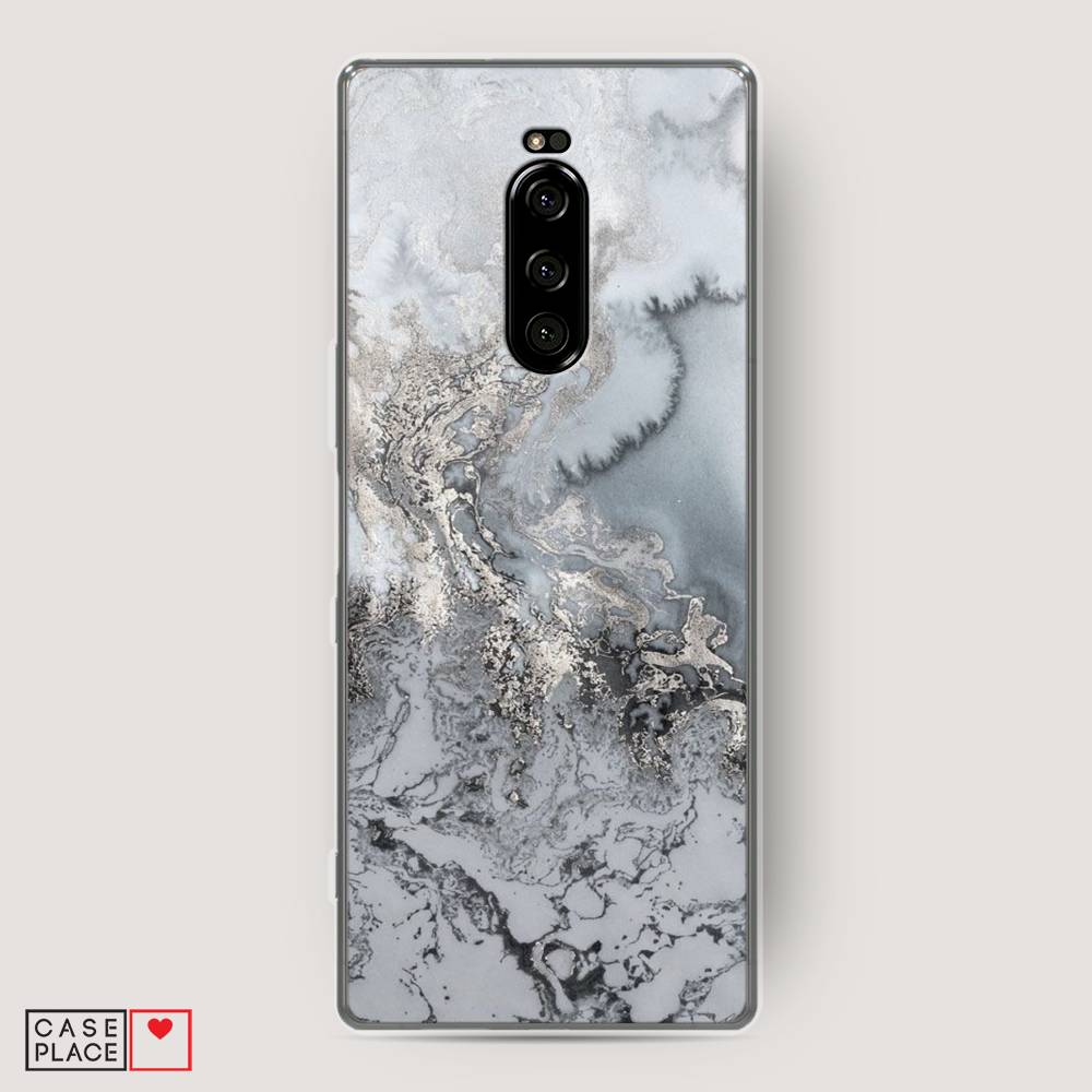 фото Силиконовый чехол "морозная лавина серая" на sony xperia 1 awog