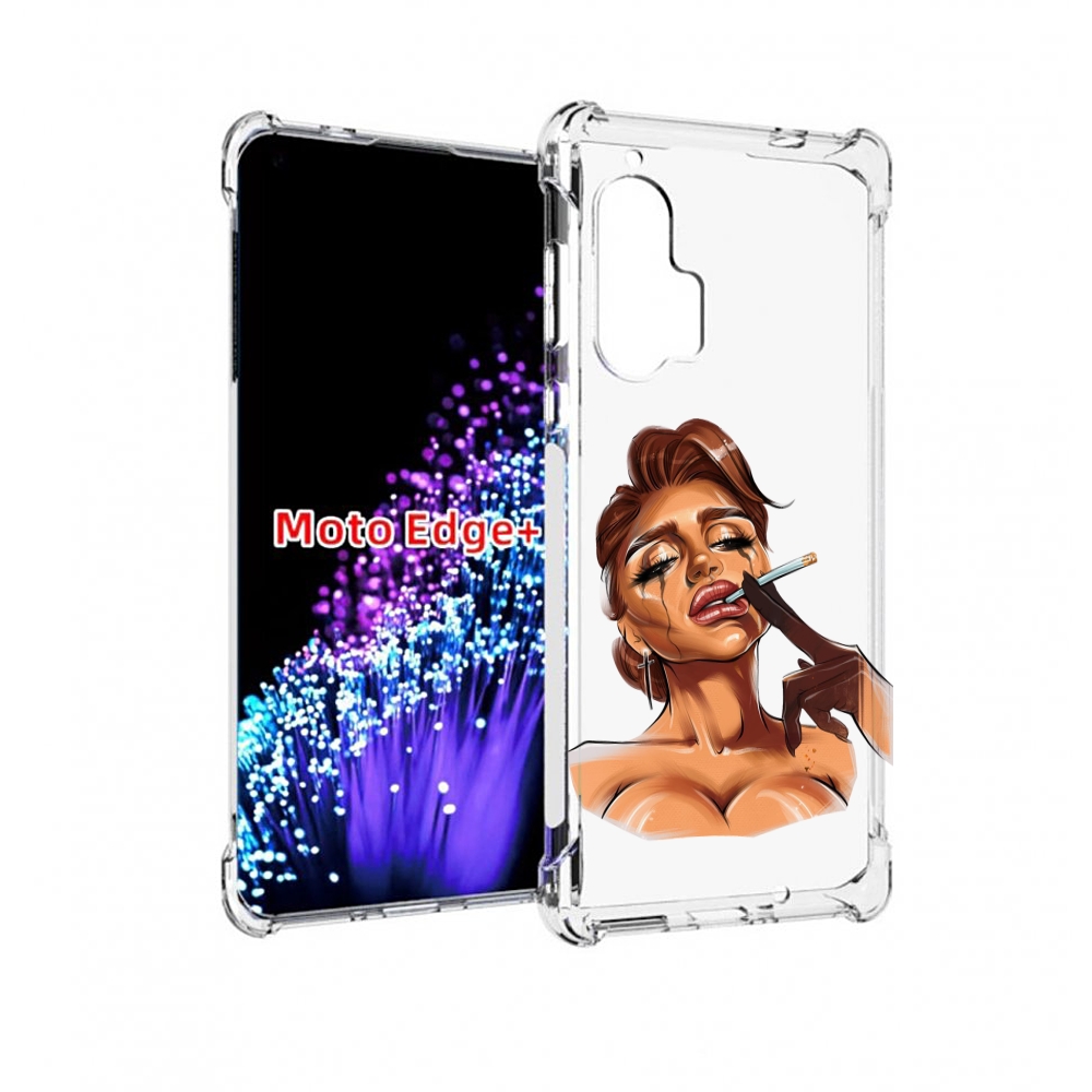 

Чехол MyPads плачущая-девушка-с-сигаретой женский для Motorola Edge+ Plus, Прозрачный, Tocco