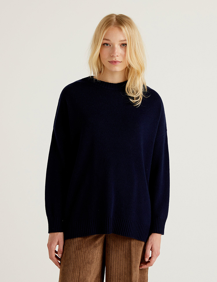 

Джемпер женский United Colors of Benetton 21A_1244D1N53 синий M, 21A_1244D1N53