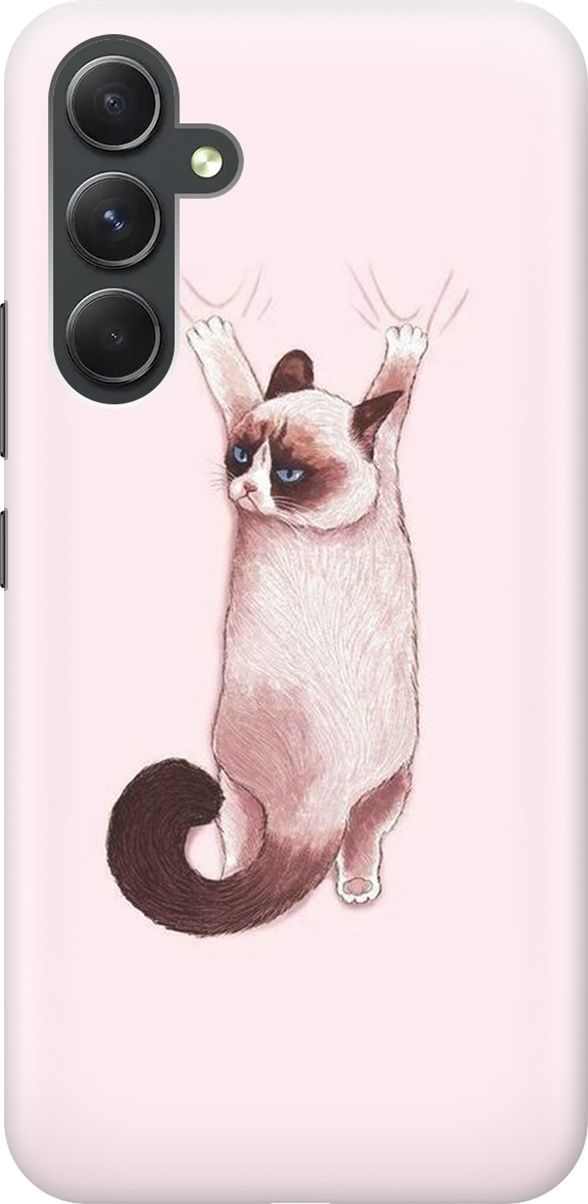 

Силиконовый чехол на Samsung Galaxy A54 5G "Недовольный кот", Белый;розовый, 158755