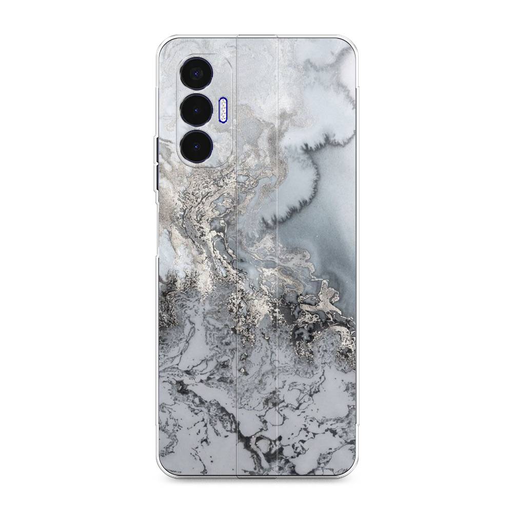 фото Силиконовый чехол "морозная лавина серая" на tecno pova 3 awog