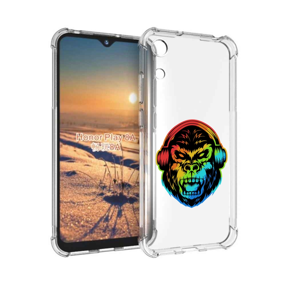 

Чехол бампер MyPads Горилла-в-наушниках для Honor 8A, Прозрачный, Tocco