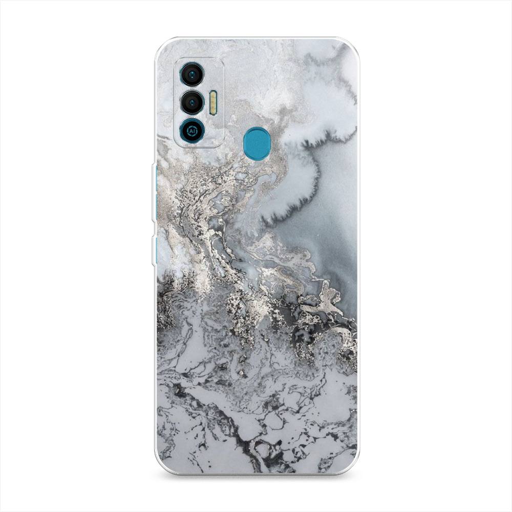 фото Силиконовый чехол "морозная лавина серая" на tecno spark 7 awog