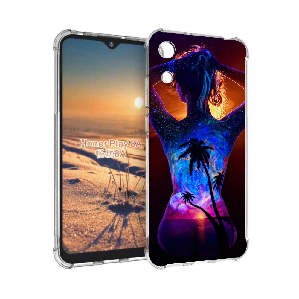 

Чехол бампер MyPads Девушка-и-пальмы женский для Honor 8A, Прозрачный, Tocco