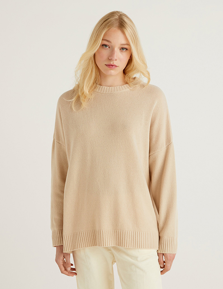 

Джемпер женский United Colors of Benetton 21A_1244D1N53 бежевый L, 21A_1244D1N53