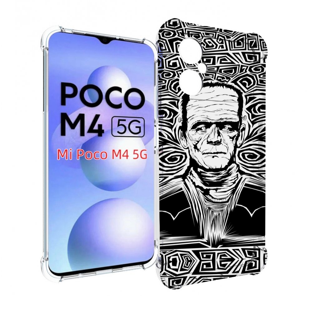 

Чехол MyPads франкенштейн черно белый для Xiaomi Poco M4 5G, Прозрачный, Tocco