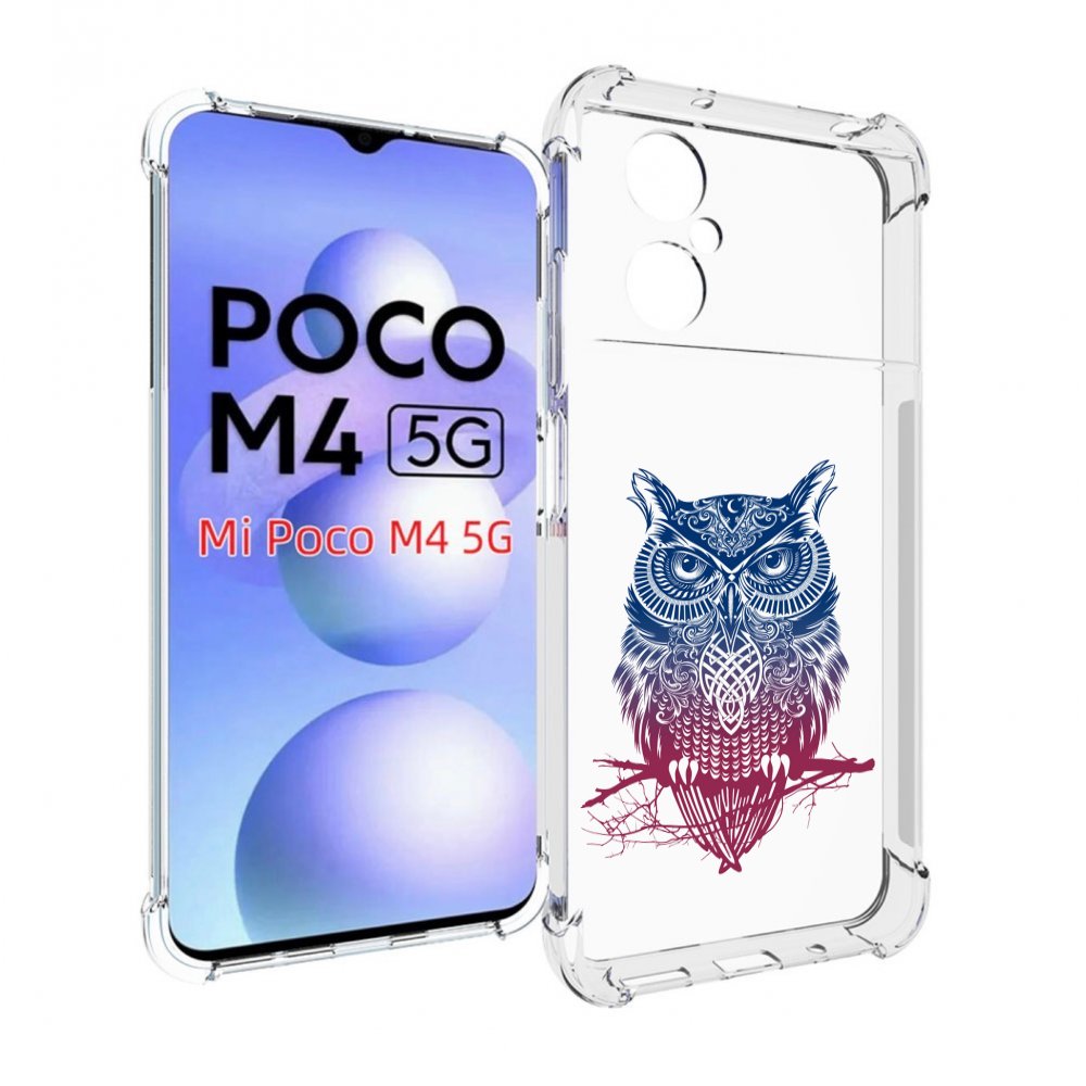Чехол MyPads с мотивом совы для Xiaomi Poco M4 5G.