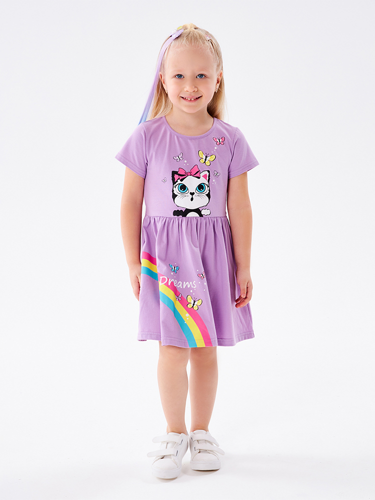 Платье детское Me&We KG122-J602-611, фиолетовый, 110
