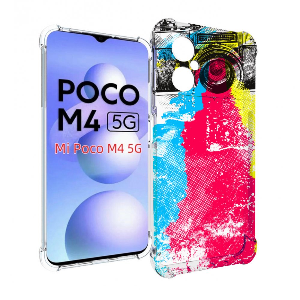 

Чехол MyPads цветной фотоаппарат для Xiaomi Poco M4 5G, Прозрачный, Tocco