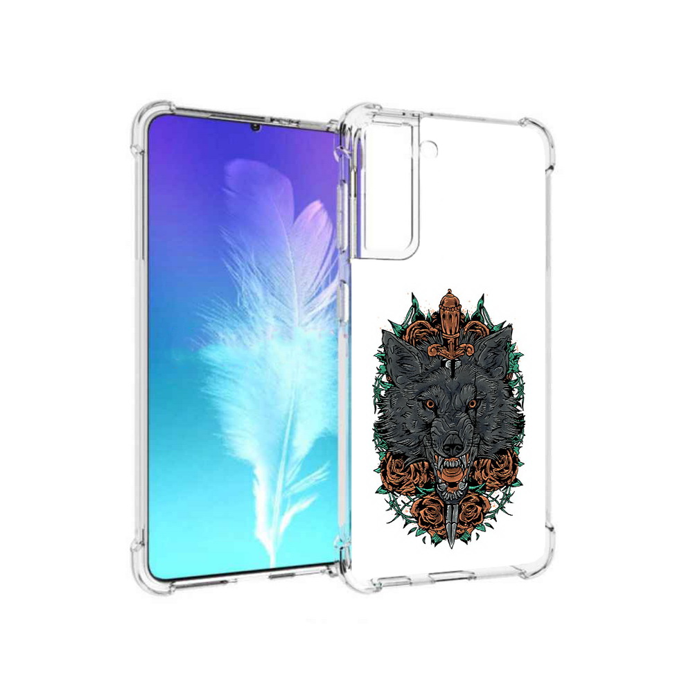 

Чехол MyPads Tocco для Samsung Galaxy S21 красивый злой волк (PT157088.510.409), Прозрачный, Tocco