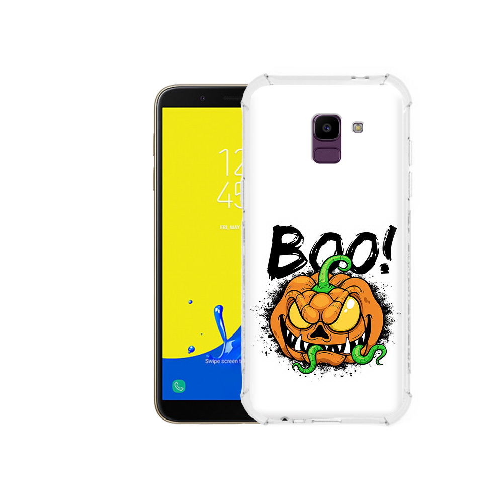 

Чехол MyPads Tocco для Samsung Galaxy J6 (2018) Хэллоуин бу, Прозрачный, Tocco