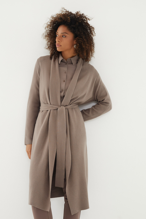 

Кардиган женский ZARINA 1328601801 коричневый 48 RU