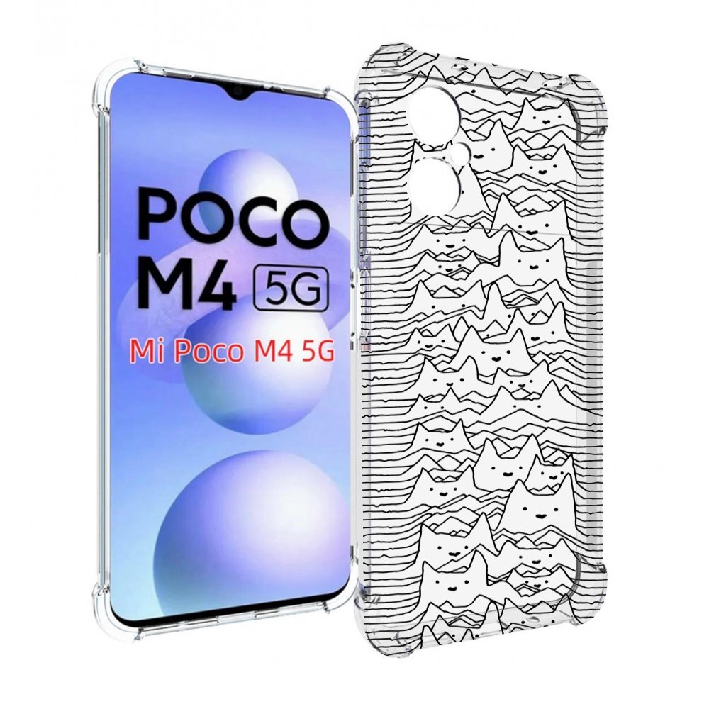 

Чехол MyPads черно белые коты 3D для Xiaomi Poco M4 5G, Прозрачный, Tocco