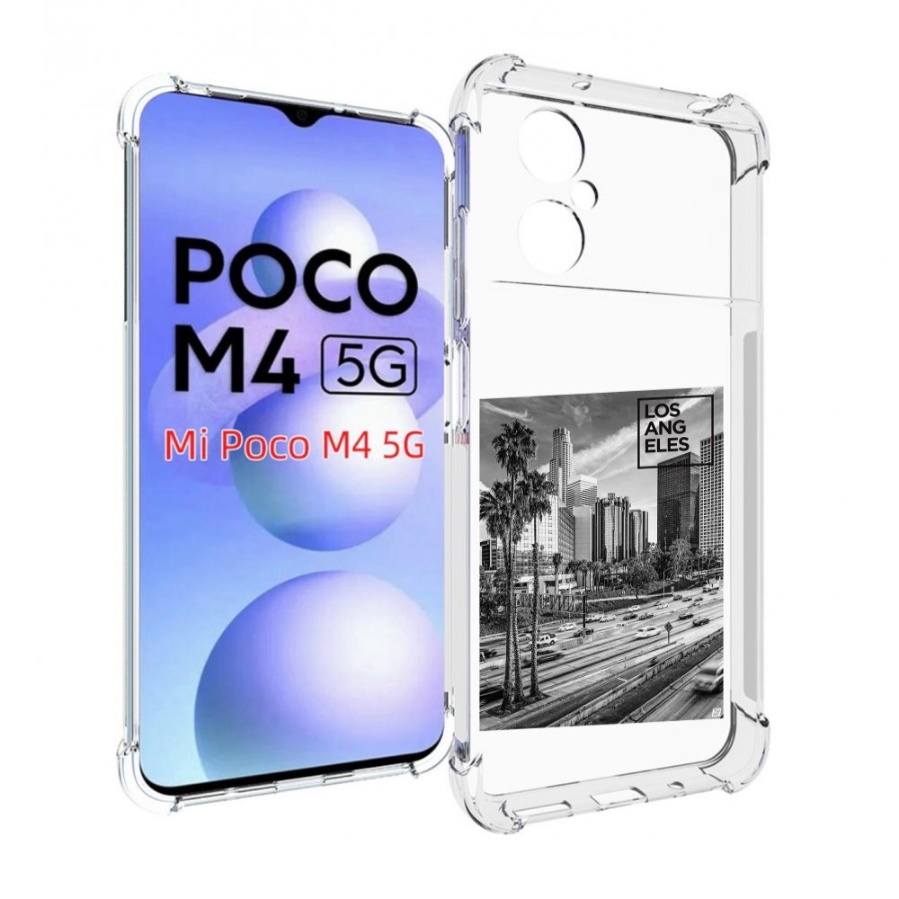 

Чехол MyPads черно белый лос анджелес для Xiaomi Poco M4 5G, Прозрачный, Tocco