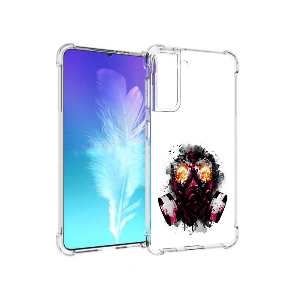 

Чехол MyPads Tocco для Samsung Galaxy S21 красный противогаз (PT157088.510.412), Прозрачный, Tocco