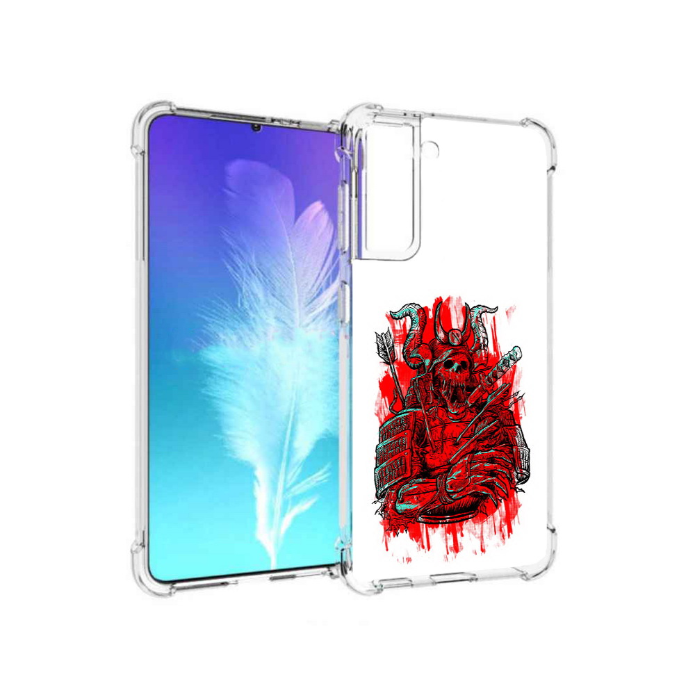 

Чехол MyPads Tocco для Samsung Galaxy S21 красный скелет воин (PT157088.510.413), Прозрачный, Tocco