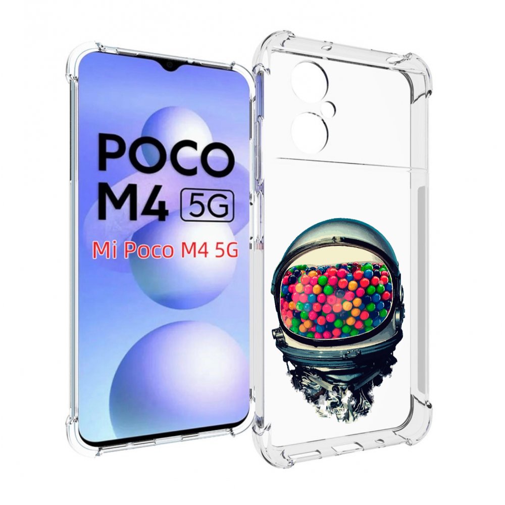 

Чехол MyPads шлем космонавта для Xiaomi Poco M4 5G, Прозрачный, Tocco