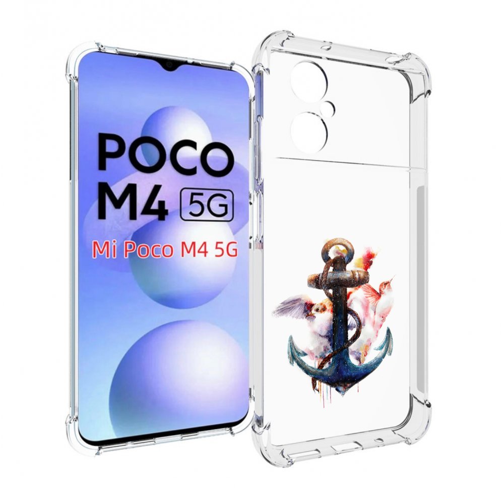 

Чехол MyPads якорь с птицами для Xiaomi Poco M4 5G, Прозрачный, Tocco