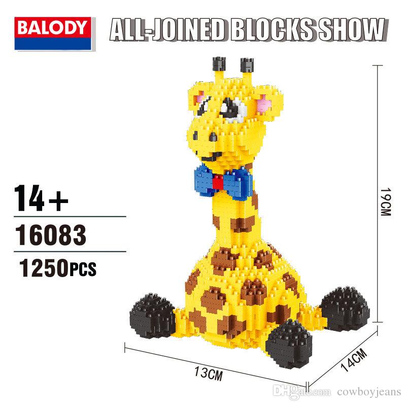 Конструктор 3D из миниблоков Balody Жирафик 1250 элементов - BA16083 конструктор 3d из миниблоков balody teddy bear мишка жирафик 917 элементов ba18254