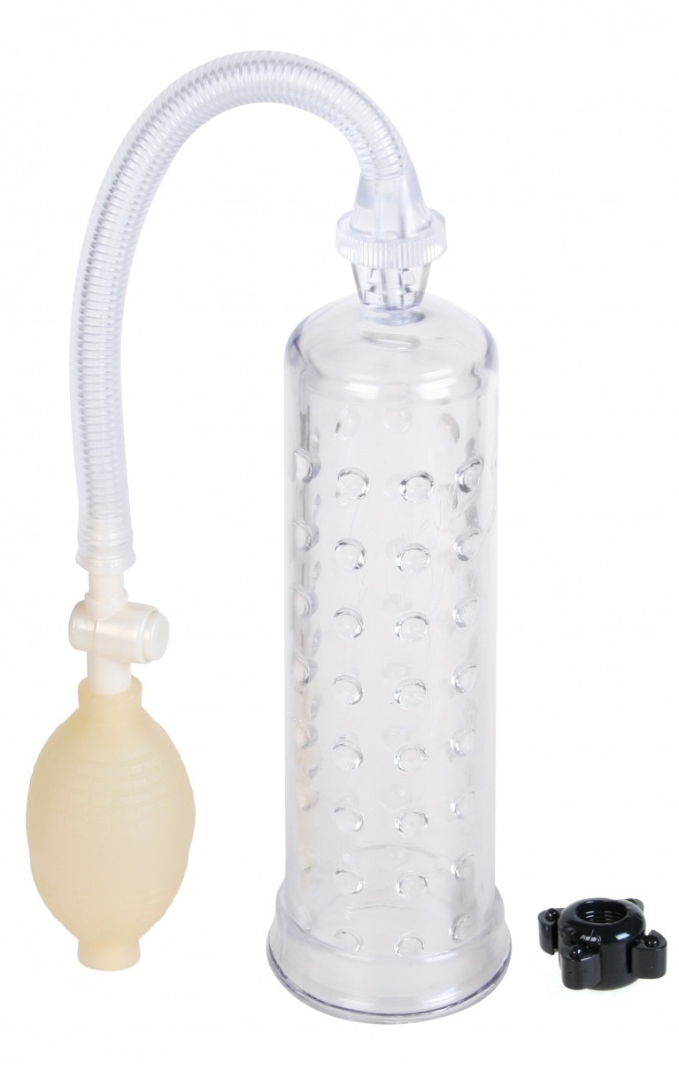 Вакуумная помпа Pipedream Silicone Power Pump для мужчин с насадкой, прозрачная