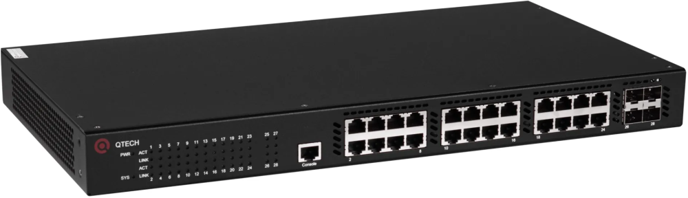 

Коммутатор Qtech QSW-3310-28TX-POE-AC черный, QSW-3310-28TX-POE-AC