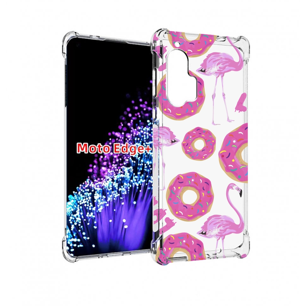 

Чехол MyPads пончики-фламинго для Motorola Edge+ Plus, Прозрачный, Tocco