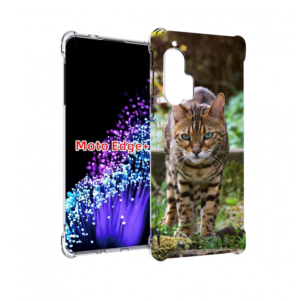 

Чехол MyPads порода кошка бенгальская для Motorola Edge+ Plus, Прозрачный, Tocco