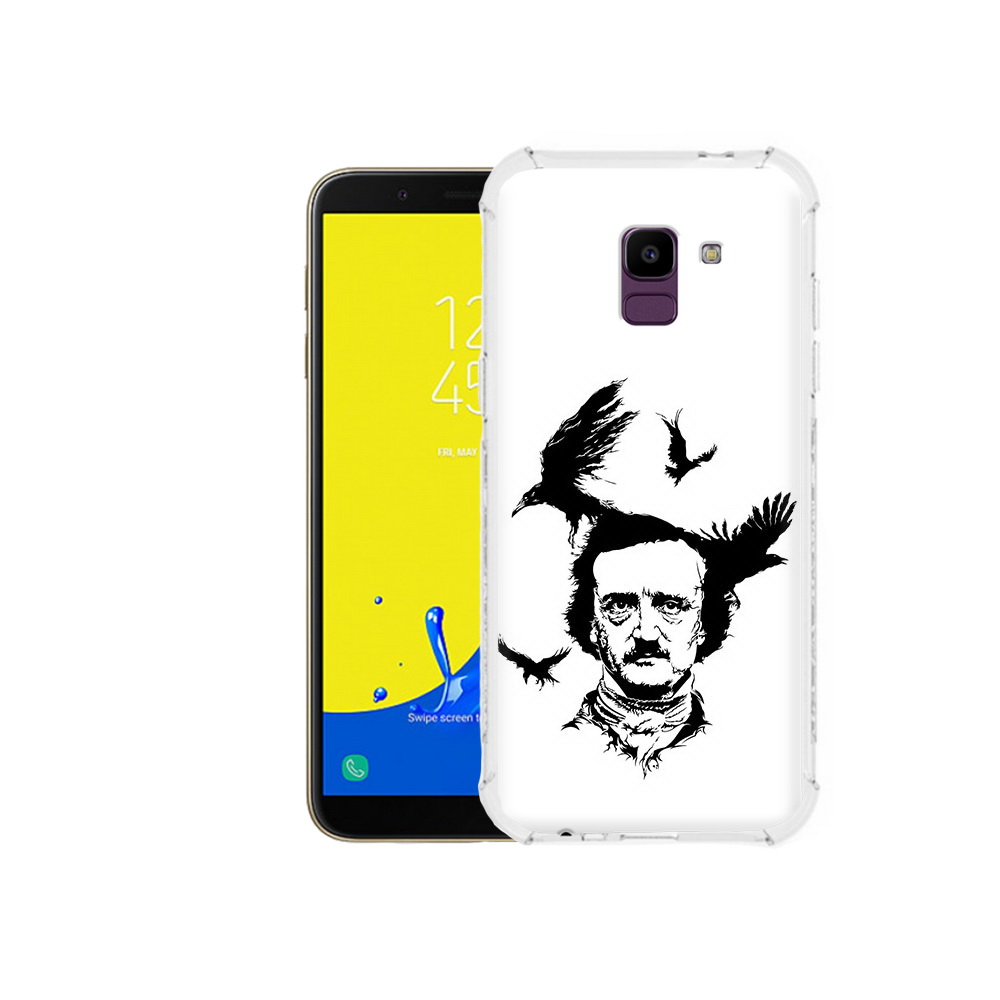 

Чехол MyPads Tocco для Samsung Galaxy J6 (2018) Эдгар Аллан черно белый, Прозрачный, Tocco
