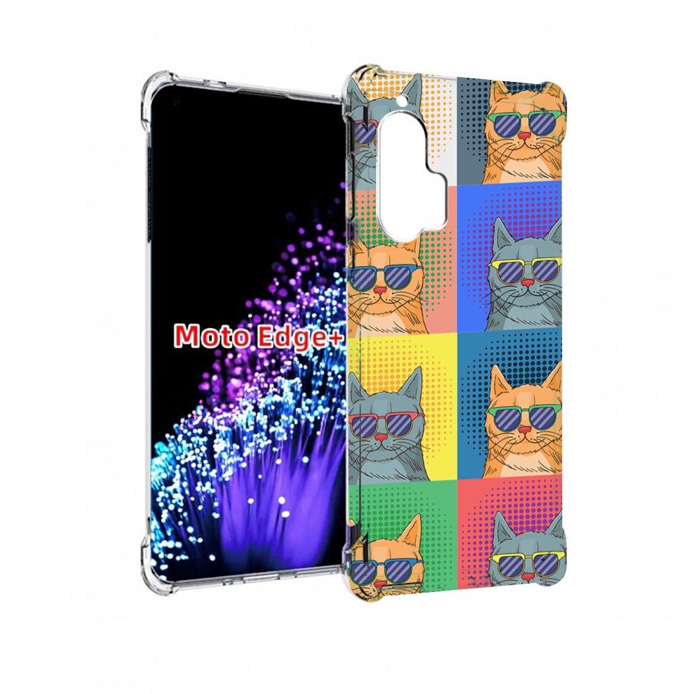 

Чехол MyPads разноцветные-коты для Motorola Edge+ Plus, Прозрачный, Tocco