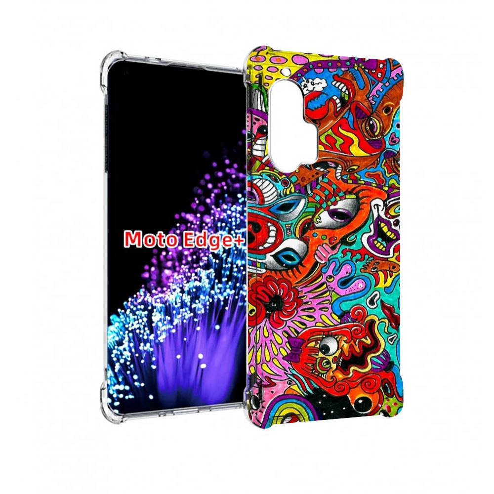 

Чехол MyPads разные абстракции яркие для Motorola Edge+ Plus, Прозрачный, Tocco