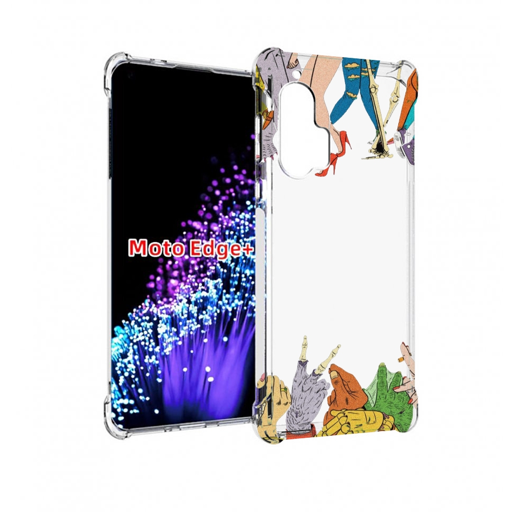 

Чехол MyPads разные персонажи пальчики для Motorola Edge+ Plus, Прозрачный, Tocco