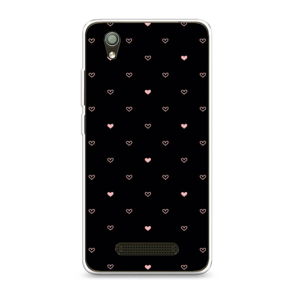 

Чехол Awog на ZTE Blade X3 / ЗТЕ Блэйд X3 "Черный фон и сердечки", Разноцветный, 130650-3