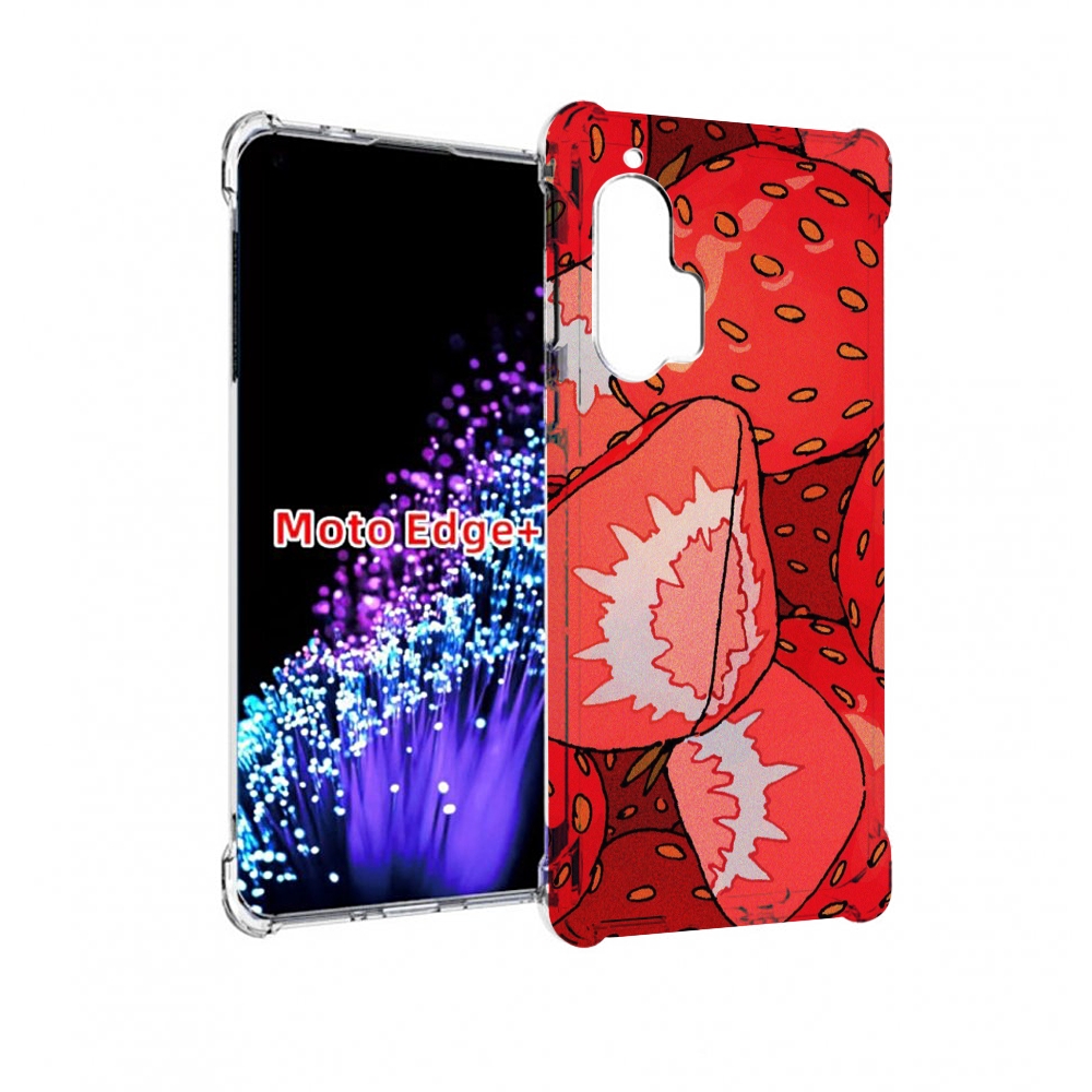 

Чехол MyPads рисованная-клубника для Motorola Edge+ Plus, Прозрачный, Tocco