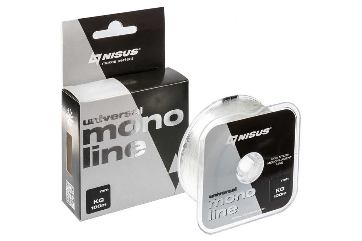 

Леска монофильная Nisus Monoline Universal 0,5 мм, 100 м, 22,5 кг, transparent, Прозрачный, Monoline Universal