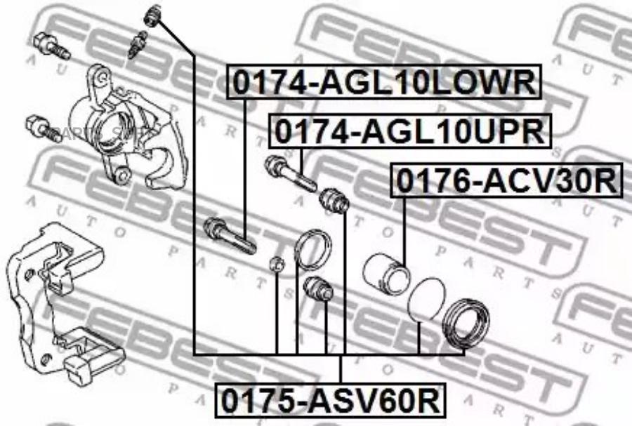 

FEBECT 0174AGL10LOWR Втулка направляющая тормозного суппорта | зад прав/лев |