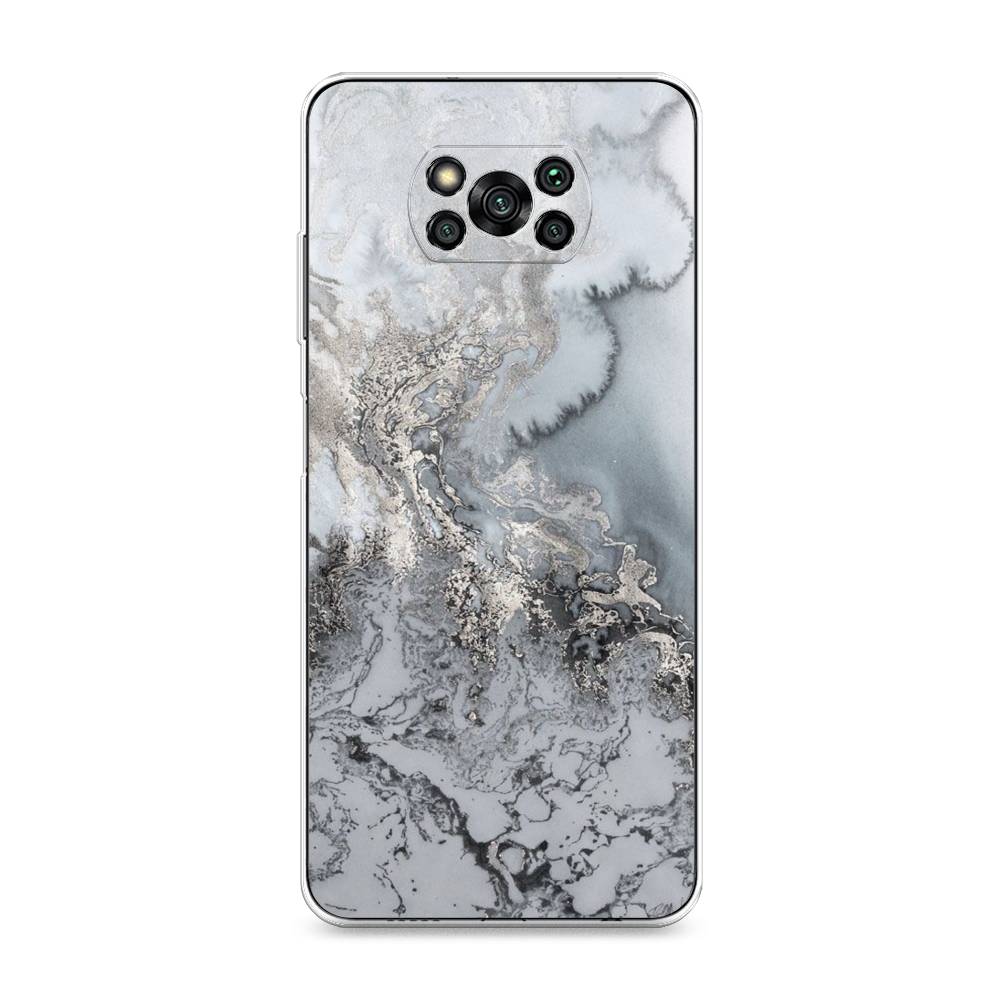 фото Силиконовый чехол "морозная лавина серая" на xiaomi poco x3 pro awog