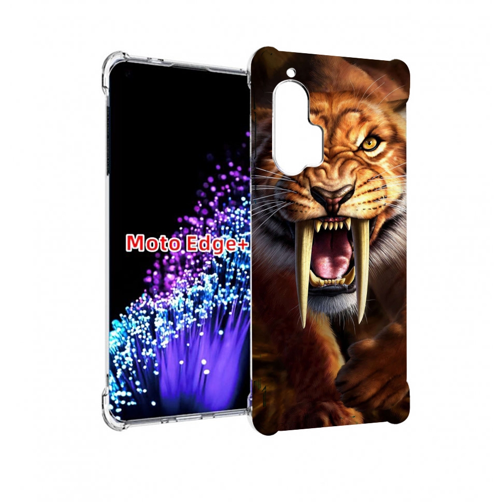 

Чехол MyPads саблезубый злой тигр для Motorola Edge+ Plus, Прозрачный, Tocco