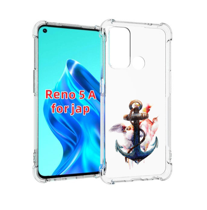 

Чехол MyPads якорь с птицами для Oppo Reno 5A, Прозрачный, Tocco