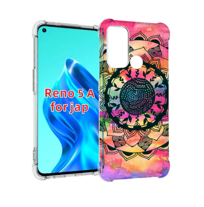 

Чехол MyPads яркая абстракция круглый цветок для Oppo Reno 5A, Прозрачный, Tocco