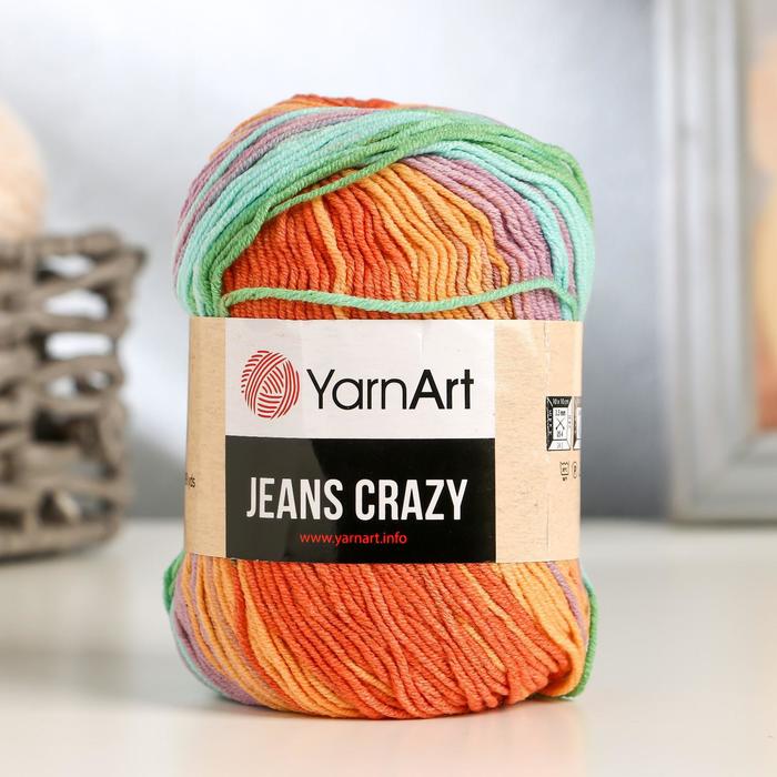 

Пряжа Jeans crazy 55% хлопок, 45% акрил 160м/50гр (8202 принт), Разноцветный