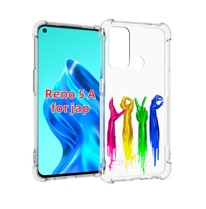 

Чехол MyPads яркие руки love для Oppo Reno 5A, Прозрачный, Tocco